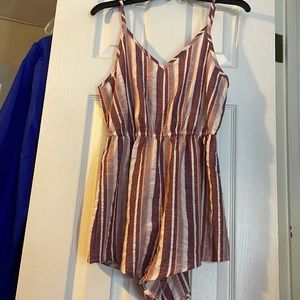 Striped womens romper